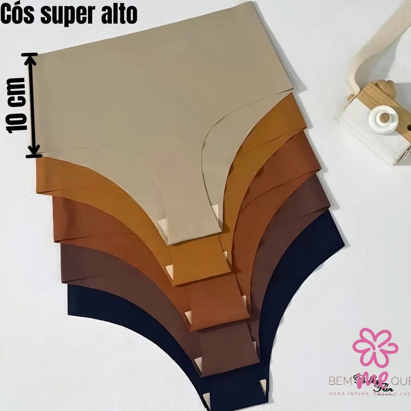 (Compre 3 leve 6) Kit com 6 Calcinhas cinta sem Costura Corte Laser Modeladora Efeito Lipo® ENVIO IMEDIATO + Frete Grátis 📦 (SOMENTE HOJE!)🔥