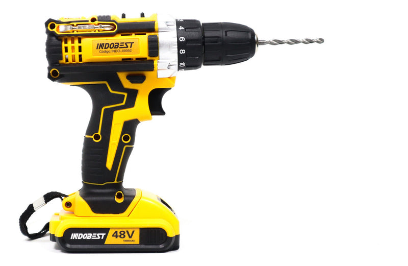 Parafusadeira Furadeira Sem Fio 48v 2 Baterias 340w 1550 Rpm