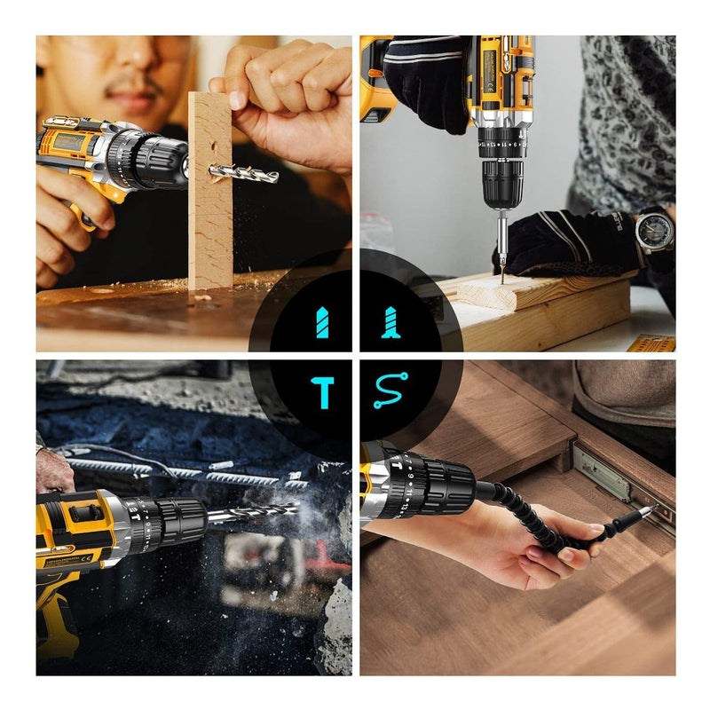 Furadeira Com Chave De Fenda Escovada 21v - 2 Baterias
