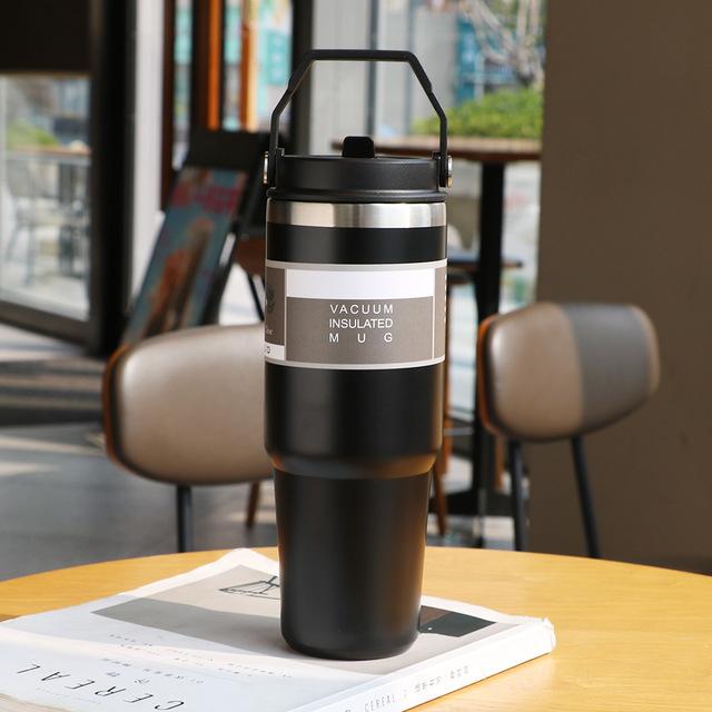 ￼Copo Térmico 900ml - Tampa Alça e Canudo